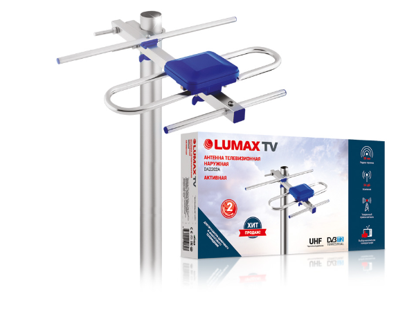 Телевиз. антенна Lumax DA2202A антенна эфирная, активная