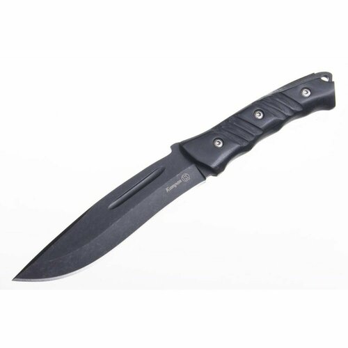 фото Нож катран stonewash черный; микарт./текст; без гард; кожа кизляр