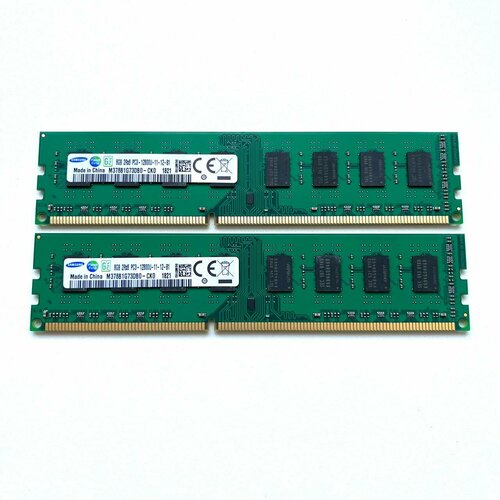 Модуль памяти samsung DDR3 8GB 2Rx8 1600МГц 15v DIMM для ПК 2шт 2980₽
