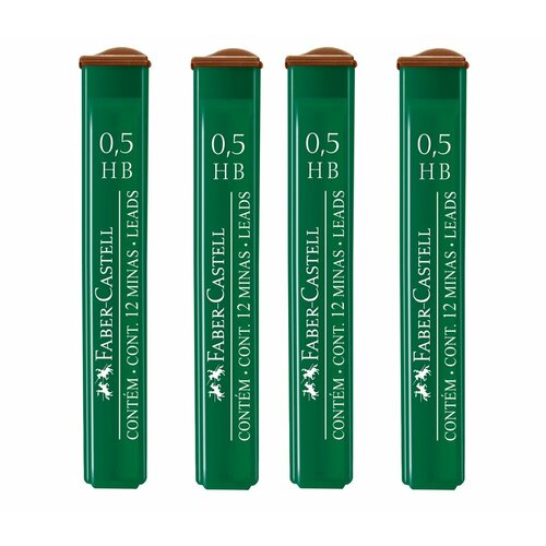 Грифели для механических карандашей Faber-Castell Polymer, 12шт, 0,5мм, HB - 4 упаковки