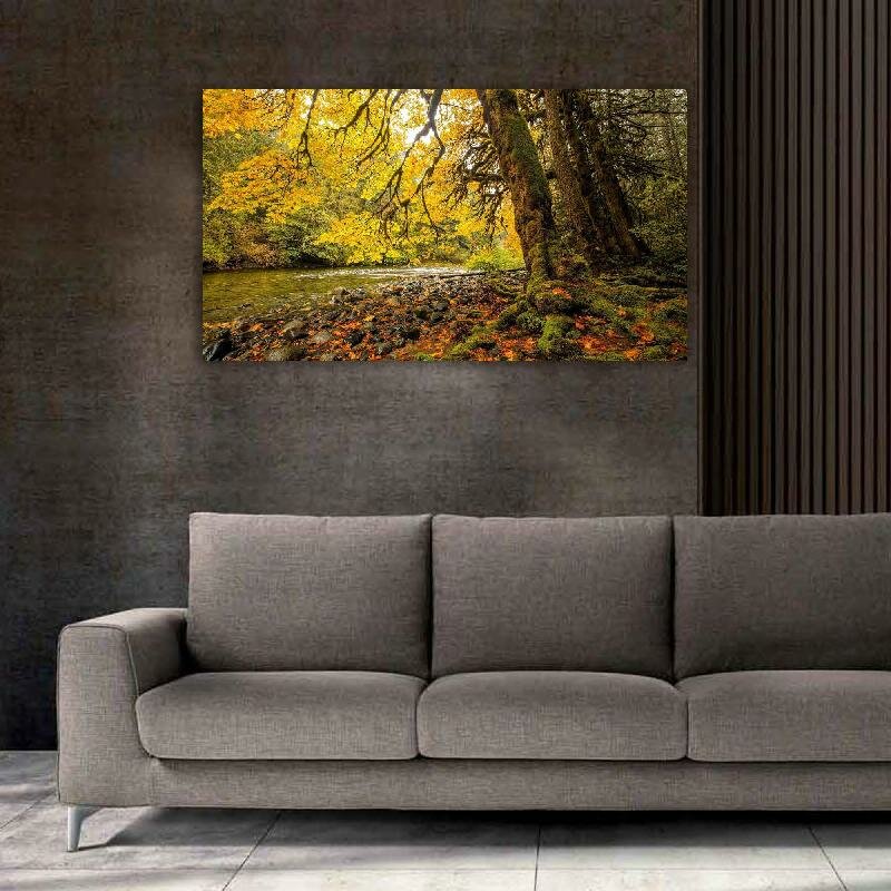 Картина на холсте 60x110 LinxOne "Природа осень мох деревья" интерьерная для дома / на стену / на кухню / с подрамником