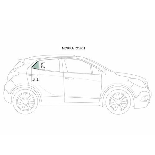 MOKKA RQ/RH Стекло форточки (Цвет зеленый) Opel Mokka 12-19 / Buick Encore 12-
