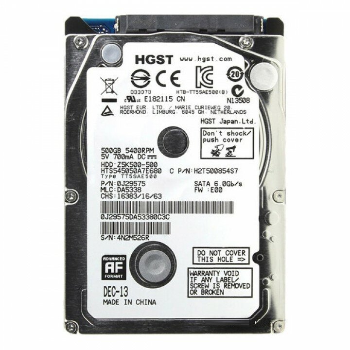 Жесткий диск 2.5 0500GB HITACHI TRAVELSTAR HTS545050A7E680 (внутренний HDD. 2.5. 0500 Гб. SATA-III. 5400 — фото 4