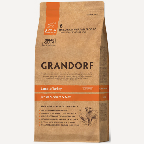 Изображение товара Grandorf Puppy Lamb and Turkey Корм для щенков-юниоров с Ягненком и Индейкой, 10 кг
