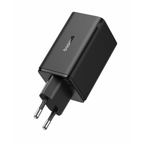 Быстрая сетевая универсальная зарядка OS-Baseus GaN6 Pro Fast Charger 2C+2U 65W EU черная с кабелем Type-C to Type-C 100W (20V/5A) 1м (P10162701113-00)