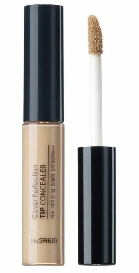 Консилер для маскировки недостатков кожи - The Saem Cover Perfection Tip Concealer № 1.25 Светлый бежевый