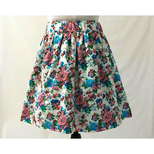 фото Школьная юбка, размер 34, бирюзовый, белый бренда нет