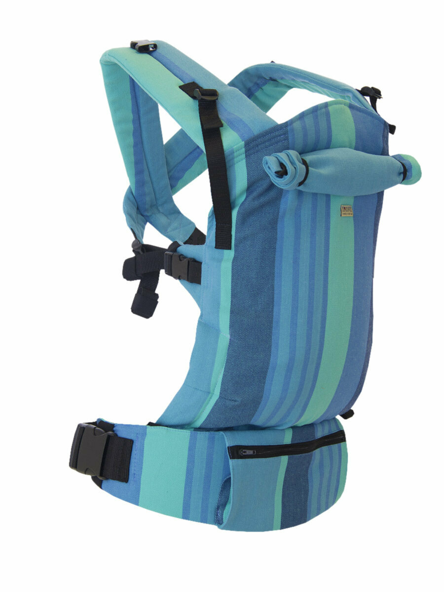 Амама Эрго-рюкзак шарфовый с первых месяцев движнер табатай, хлопок, цвет: бирюзовый полосатый