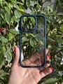 Прозрачный чехол для Apple IPhone 15 Pro / Айфон 15 Про с силиконовым кантом Crystal Case (Темно-синий)