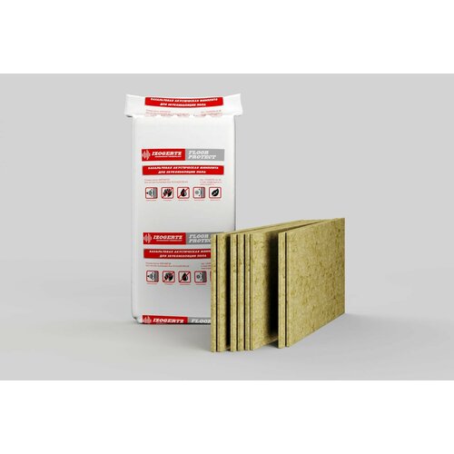 Звукопоглощающая базальтовая плита Izogertz Floor Protect 1200x600x20 мм 8 штук 5,76 м² для пола под стяжку
