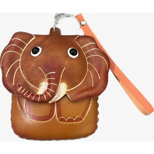 фото Кошелек коричневый слон, фактура гладкая, коричневый без бренда