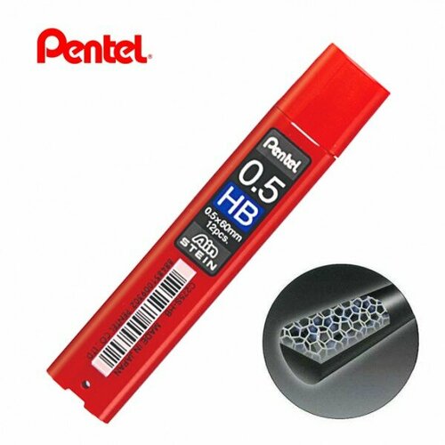 Грифели для карандашей Pentel Ain Stein HB 0,5мм 12шт