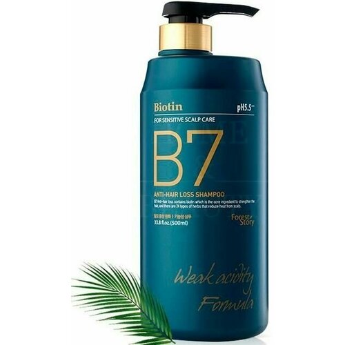 Forest Story B7 Освежающий шампунь против выпадения волос с биотином, идеально для жирных волос-долго остается свежесть 1000мл