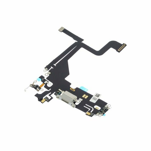 Шлейф для Apple iPhone 13 Pro + разъем зарядки/гарнитуры + микрофон, белый, AA
