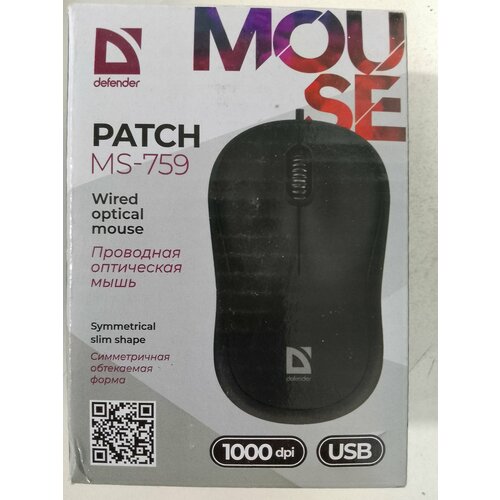 Мышь Defender Patch MS-759 USB 3 кнопки 1000 dpi 19700₽