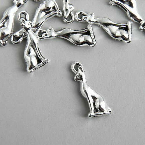 Декор для творчества металл Сфинкс серебро 2х0.8 см, 15 шт.