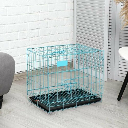 Клетка для собак 51 х 35 х 41 см, голубая