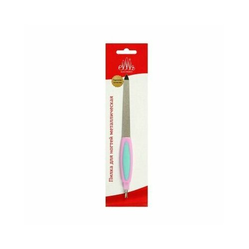 Ellis Cosmetic Пилка Ec Rf 060, Металлическая с вилкой, для кутикулы, прорезиновая ручка, длина 10 см