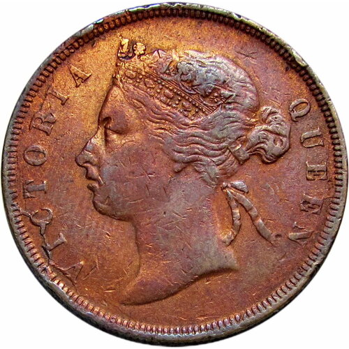 1 цент 1889 Стрейтс Сетлментс Виктория клуб нумизмат монета 10 центов стрейтс сеттльмента 1889 года серебро виктория