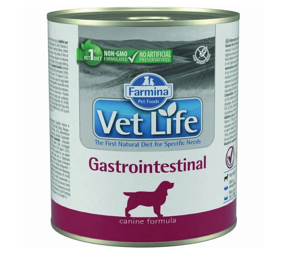 Консервы для собак Vet Life Dog Gastrointestinal при ЖКТ Курица