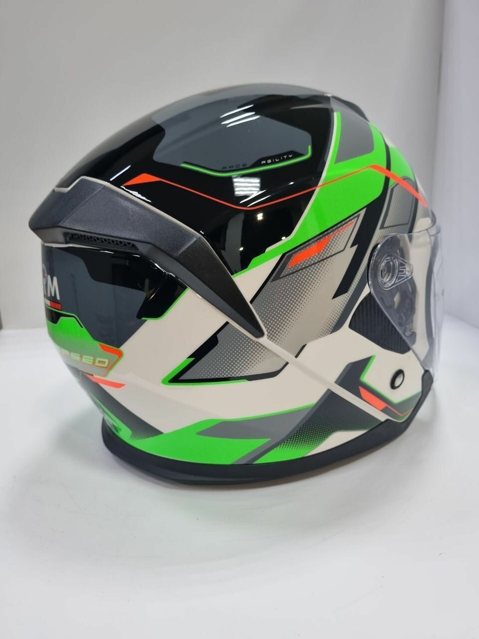 Шлем AiM JK526 Fluo-Green/White/Black, S — фото 4