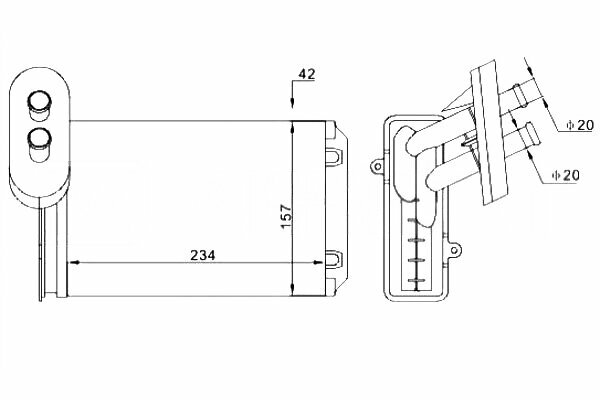 Радиатор отопителя Audi A3 96- Seat Arosa 97- Skoda Octavia (1U2) 96- VW Golf II-IV 83- Passat III