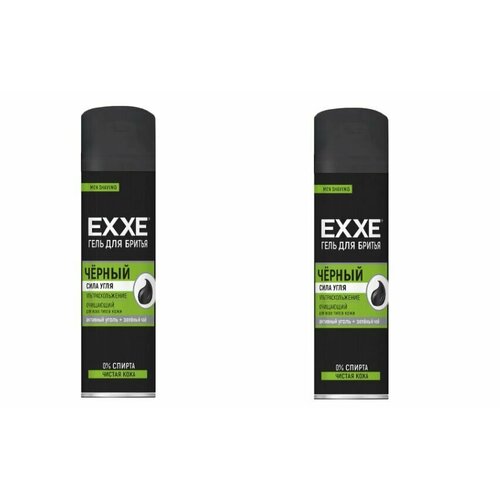 EXXE Гель для бритья Черный с активным углем,200 мл, 2 штуки