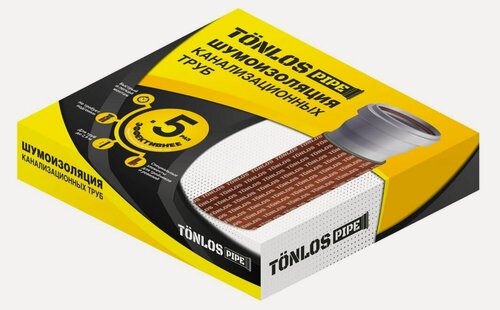 Изображение товара Шумоизоляция труб TONLOS PIPE, самоклеящаяся, для канализации, длина 1м