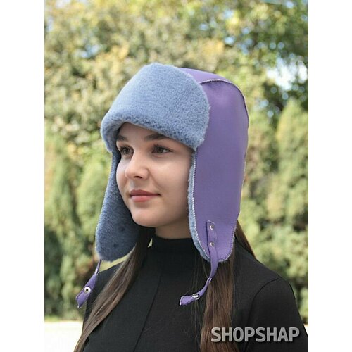 фото Шапка ушанка shopshap ушанка shopshap айна, размер 58, фиолетовый