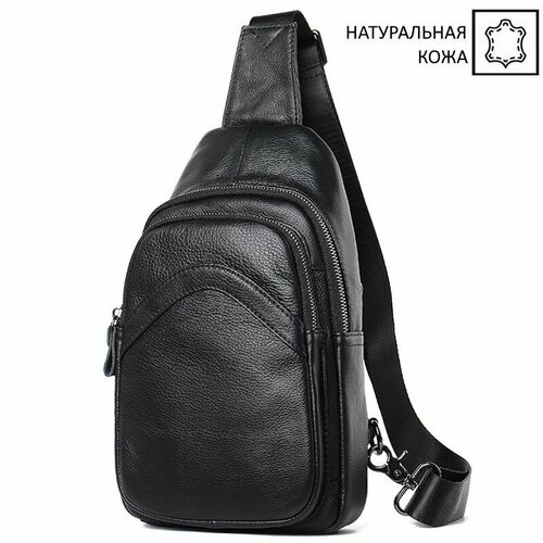 фото Сумка слинг сс1232, фактура зернистая, черный grodwell