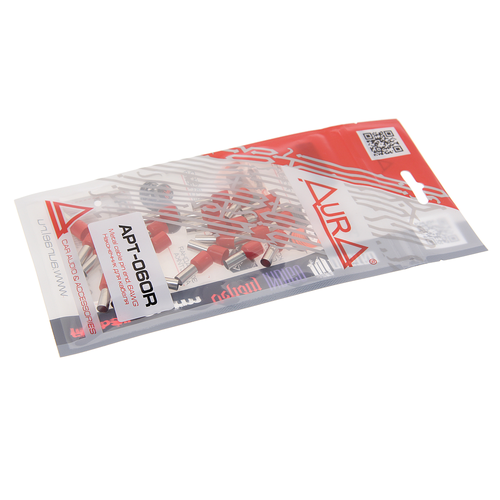 Клемма-втулка металлическая 6 кв мм красная 25шт AURA 1345₽