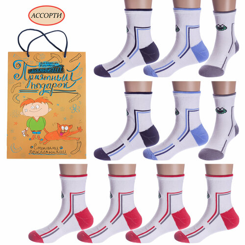 фото Носки lorenzline 10 пар, размер 10-12, белый