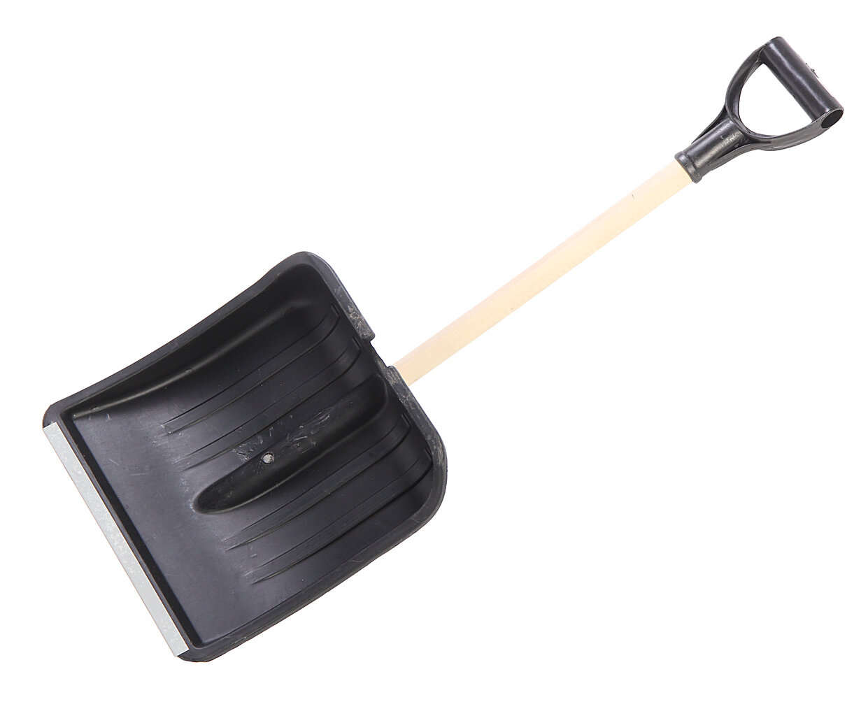 Лопата снеговая автомобильная пластиковая 950х350х350мм с деревянным черенком зима-авто