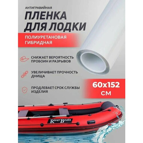 Броня для лодок пвх. Полиуретановая пленка для лодок пвх прозрачная, глянцевая, антигравийная, 60х152 см