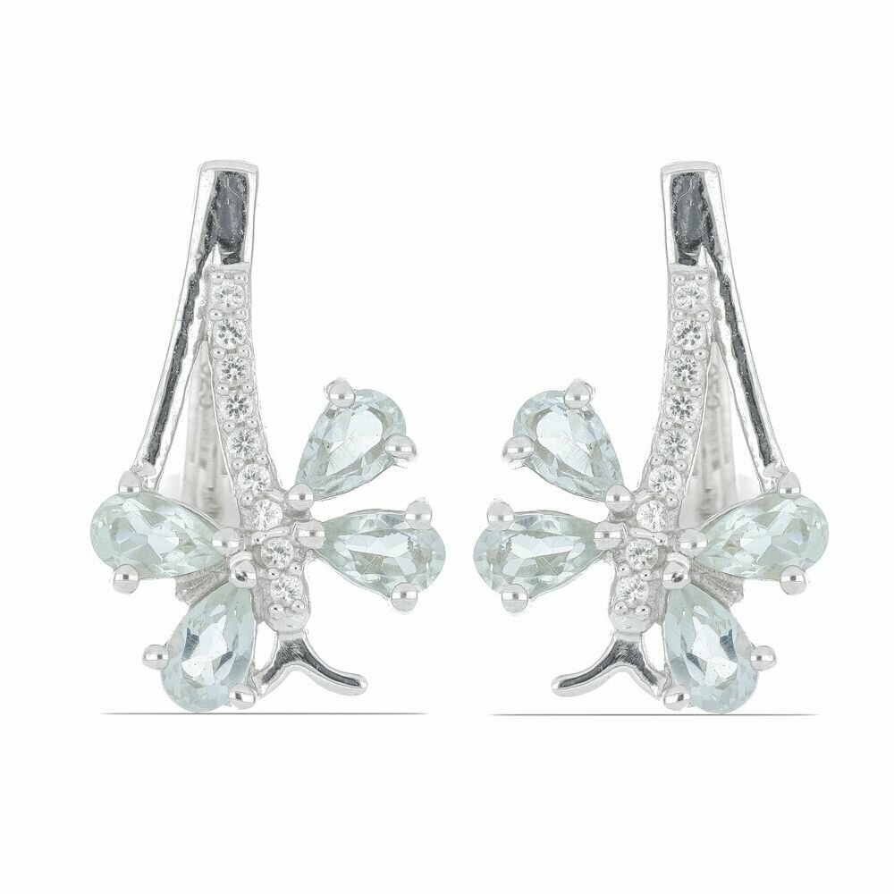 Серьги из серебра 925 с Празиолитом