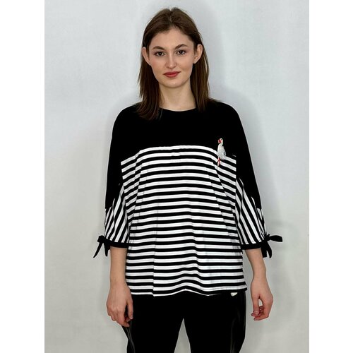 Джемпер, размер 52, черный, белый