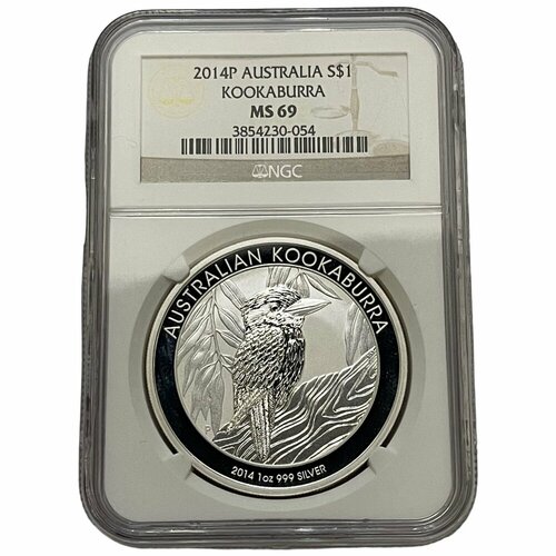 Австралия 1 доллар 2014 г. (Австралийская кукабара) в слабе NGC MS69 2022 year of tiger 1oz 999 silver coin australia colorful animal commemorative silver plated coins elizabeth ii craft collection