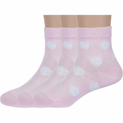 фото Носки борисоглебский трикотаж 3 пары, размер 16-18, розовый