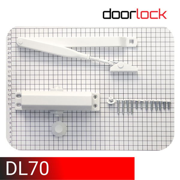 Доводчик дверной морозостойкий doorlock DL70 EN2/3/4 белый, вес двери до 90 кг