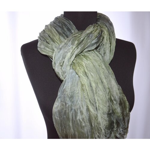 Шарф , one size, зеленый, серый