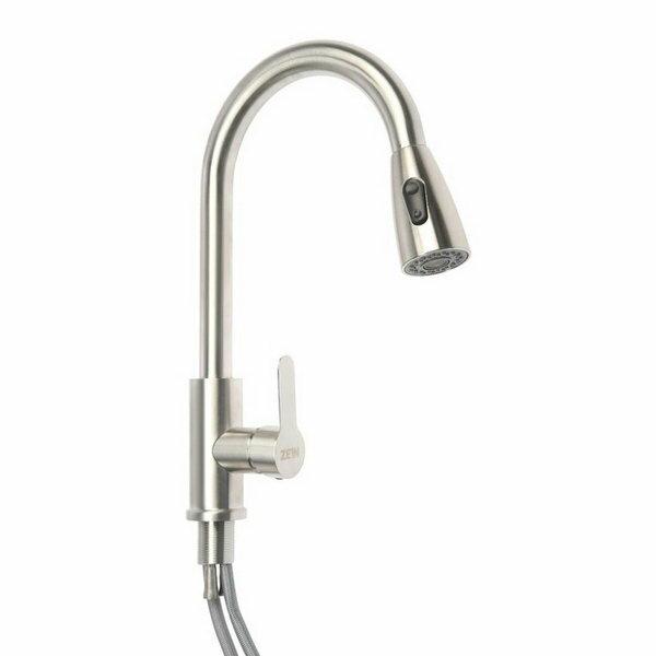 фото Смеситель для кухни Z2940, выдвижной излив, 2 режима, картридж 35 мм, нерж. сталь, сатин