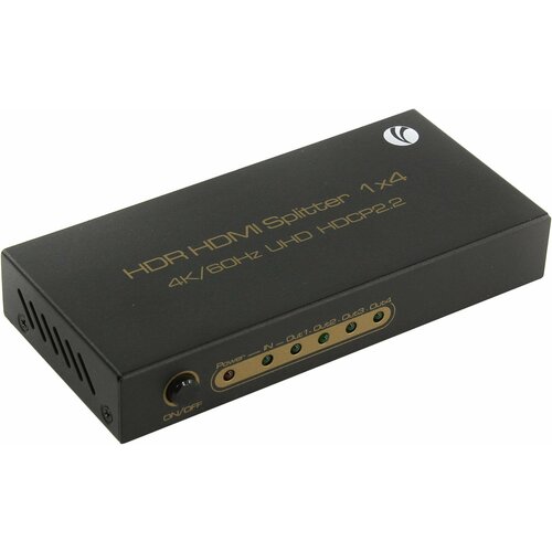 Разветвитель HDMI Spliitter 1=>4 2.0v, VCOM разветвитель hdmi spliitter 1 8 2 0v 4k 60hz vcom dd428