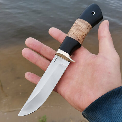 фото Нож "пегас", сталь х12мф, гарда мельхиор, рукоять граб/карелка/граб фирма атака