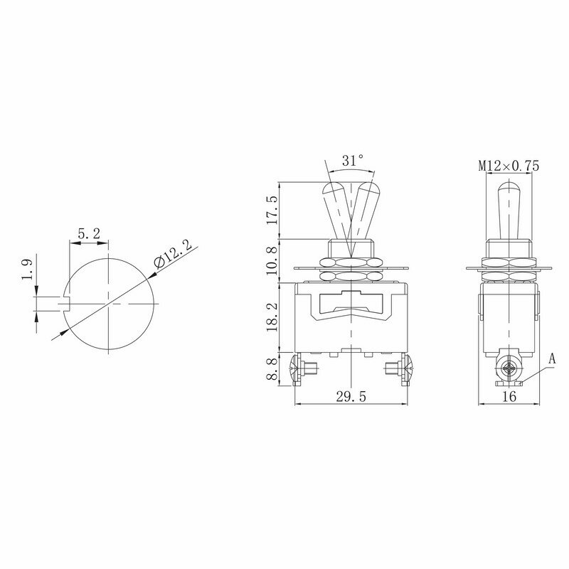 Тумблер 250V 15А (2c) ON-OFF однополюсный (KN-101) REXANT