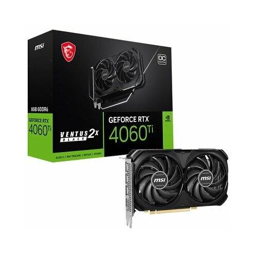 Видеокарта MSI GeForce RTX 4060 Ti VENTUS 2X BLACK OC 8GB RTX 4060 Ti VENTUS 2X BLACK 8G OC 6314100₽