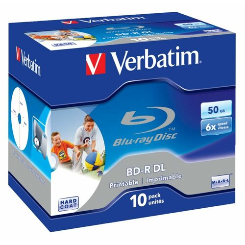 Диски Blu-ray Verbatim 43736 BD-R DL 50gb 10шт Jewel Case Printable