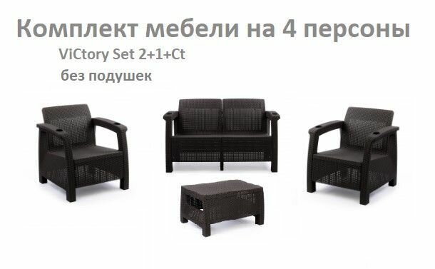 Комплект Садовой мебели ViCtory Set 2+1+1+Сt без подушек