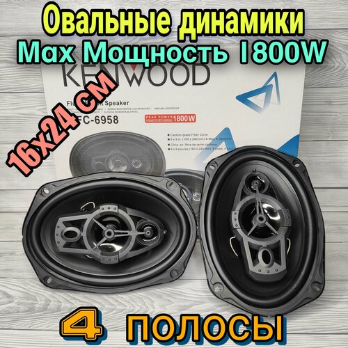 Автомобильные Овальные Динамики KENWOOD KFC-6958, Max Мощность 1800W