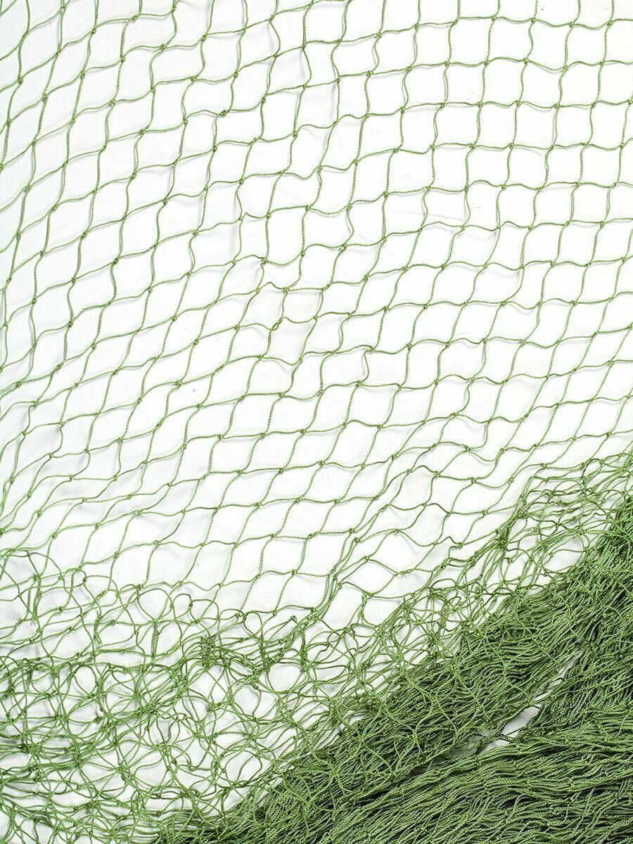 Дель капроновая узловая Нить 0,80 мм, ячея 22 мм, 7,7х2,0 м, зеленая - фотография № 2