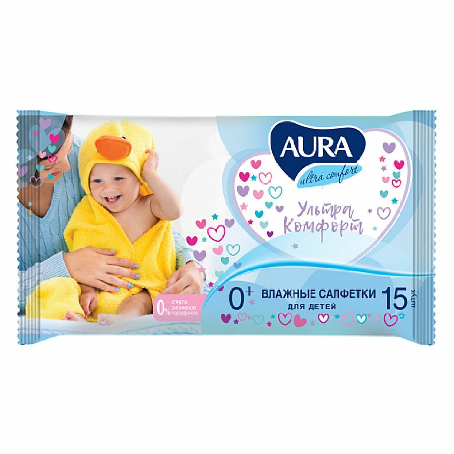 Aura Ultra Comfort Детские Влажные салфетки 15шт